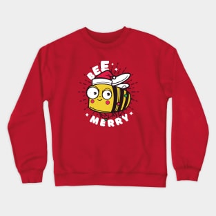 Bee Merry // Cute Christmas Bee Cartoon Crewneck Sweatshirt